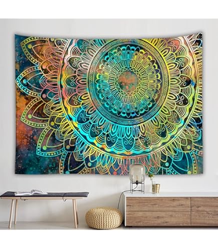 Amazon.co.jp: GLYYJP 曼荼羅タペストリー インドの曼荼羅多色